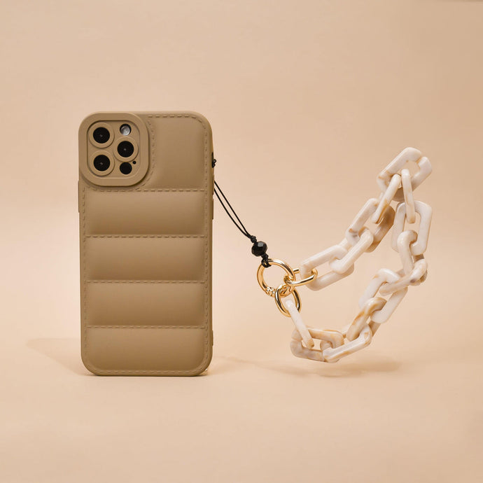 Nude Chunky Chain Phone Strap