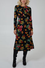 Load image into Gallery viewer, Floral Twist Fit &amp; Flare Midi Dress