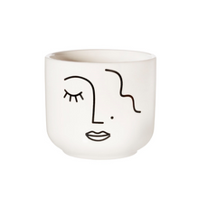 Load image into Gallery viewer, Abstract Face White Large Planter