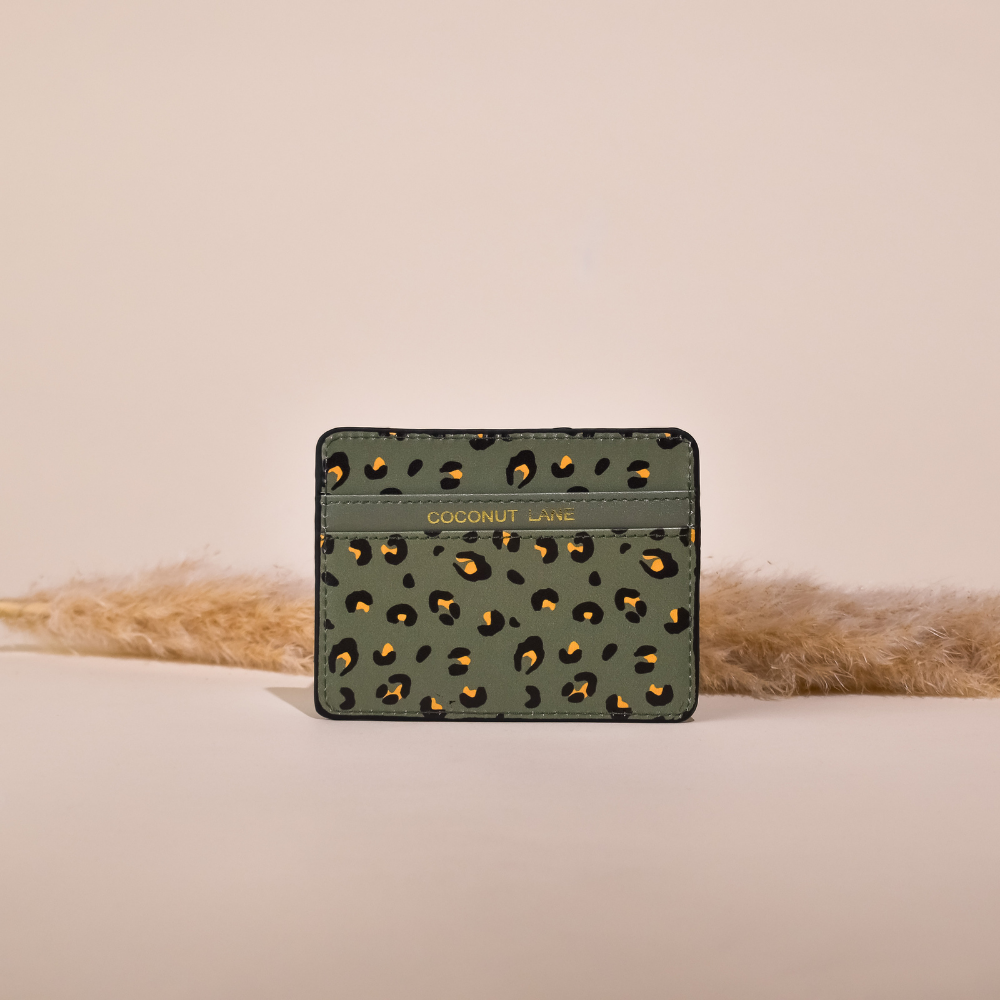 Khaki Leopard Card Holder