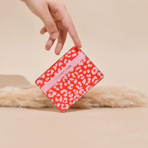 Red and Pink Leopard Card Holder