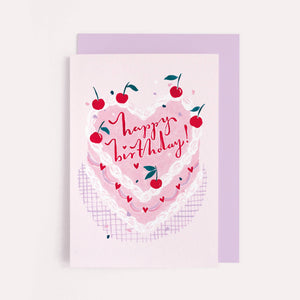 Kitsch Cake Birthday Card | Female Birthday Card | Pink Cake