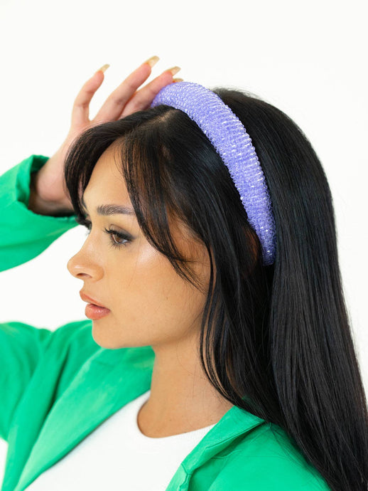 Beaded Headband in Purple