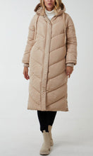 Load image into Gallery viewer, Stone Chevron Midi Quilted Coat
