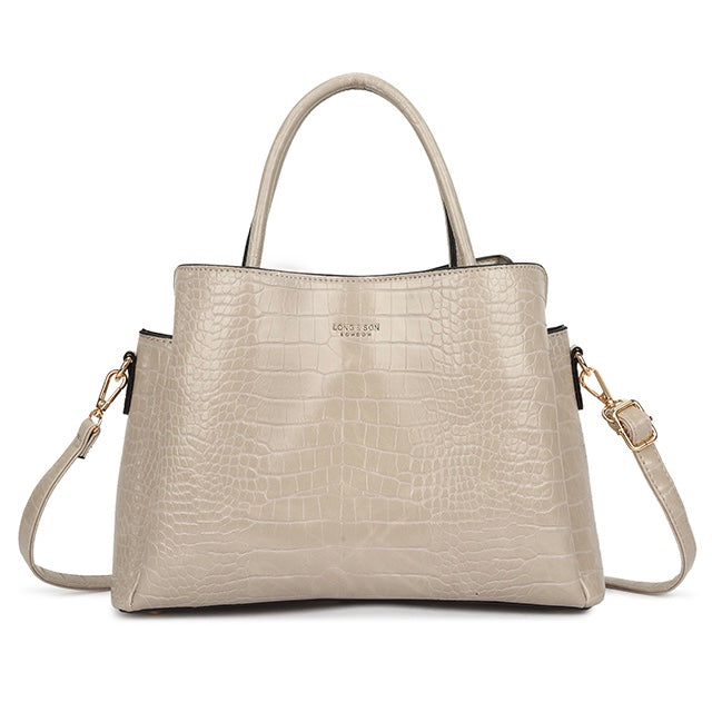 Stone Patent Croc Handbag