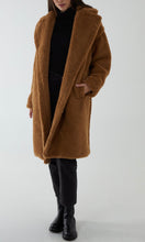 Load image into Gallery viewer, Brown Drop Shoulder Teddy Bear Coat