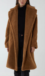 Brown Drop Shoulder Teddy Bear Coat