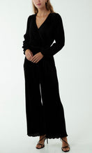 Load image into Gallery viewer, Plisse Wrap Belted Jumpsuit