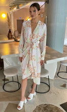 Load image into Gallery viewer, Multi Leopard Wrap Midi Dress