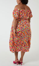 Load image into Gallery viewer, Curve Bardot Floral Midi Dress