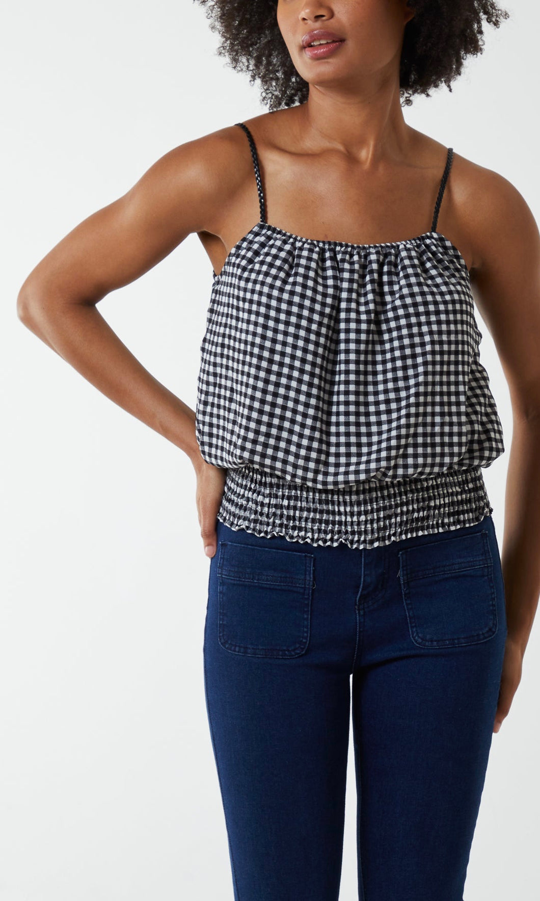 Gingham Check Cami Crop Top