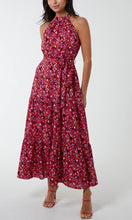 Load image into Gallery viewer, Halterneck Leopard Print Maxi Dress