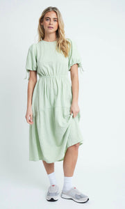 Mint Green Textured Midi Dress