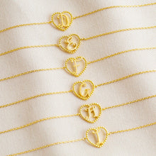 Load image into Gallery viewer, Heart Initial Bracelet
