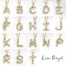Load image into Gallery viewer, Gold Hammered Initial Necklace