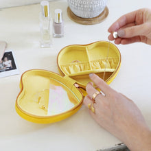 Load image into Gallery viewer, Heart Travel Jewellery Box Yellow