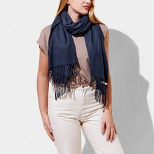 Load image into Gallery viewer, Navy Blanket Scarf
