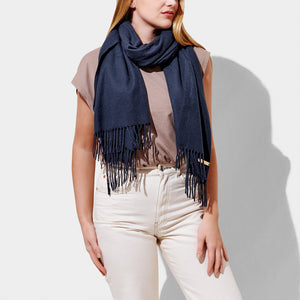 Navy Blanket Scarf